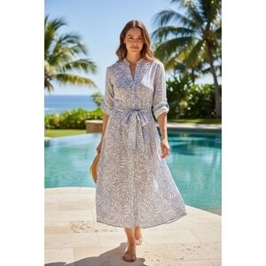 coolibar shirt dress Short Flared Shirt Dress with Long Sleeves